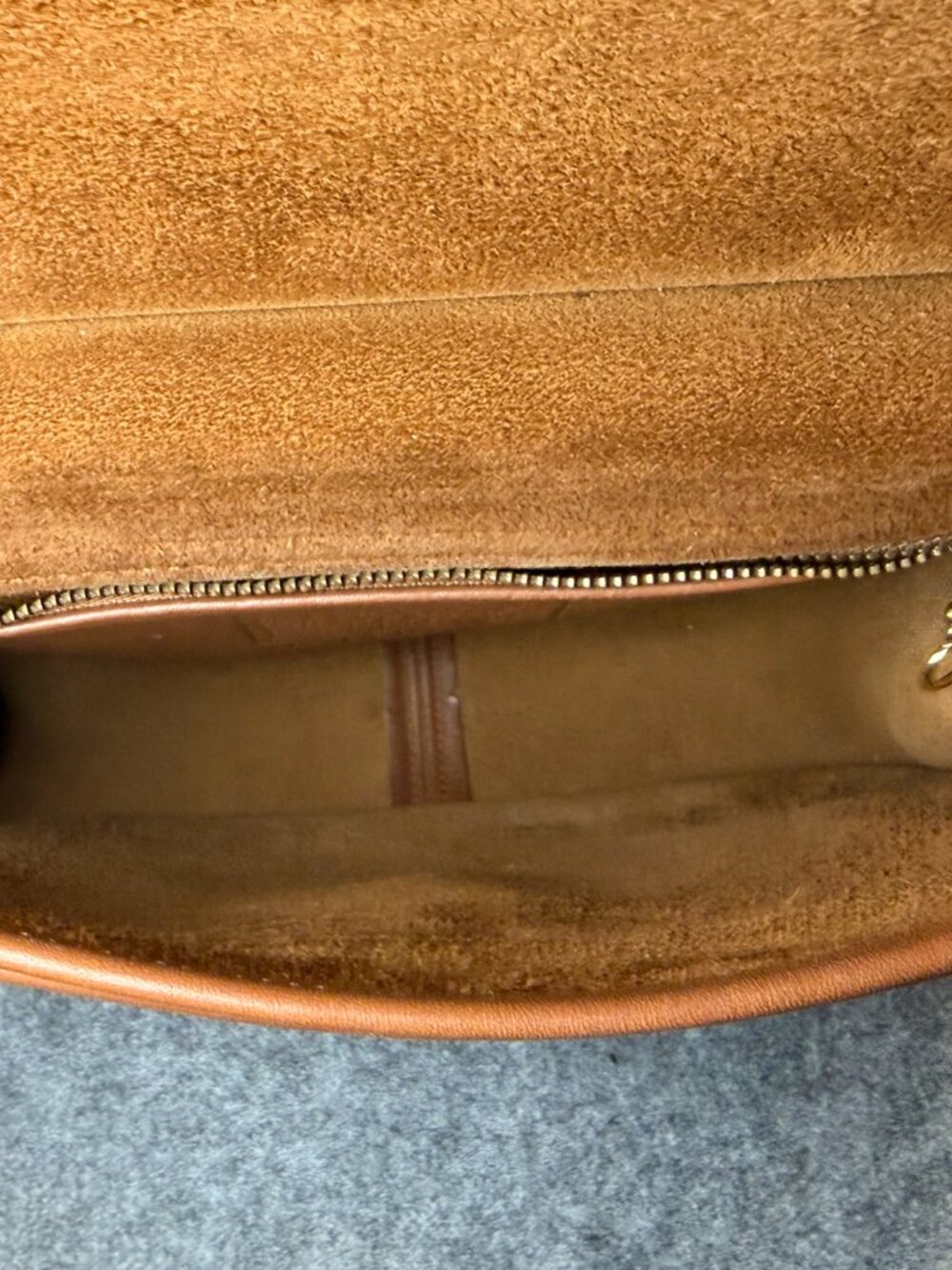 Vintage Coach British Tan Leather Crossbody Messenger Bag Brass Hardware USA - Picture 7 of 16
